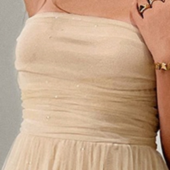 NEW! Elings OS Ruched Back Knot Zipper Pleated Dress Beige Sz’s M & L - Picture 7 of 8